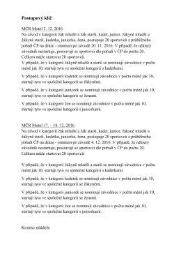 Postupový klíč - Český svaz cyklistiky