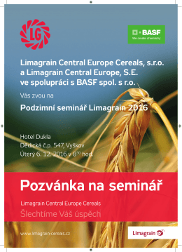 Limagrain pozv&aacute;nka semin&aacute;ř Vy&scaron;kov 2016.indd - Limagrain