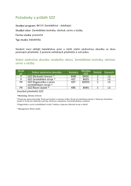 B4131 - Požadavky a průběh SZZ