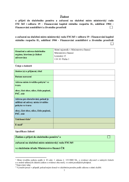 Žádost o přijetí do služebního poměru PDF