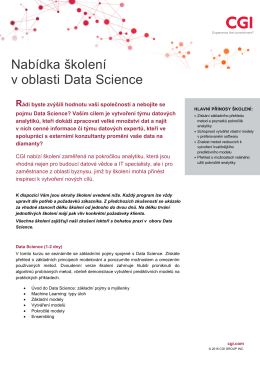 Nab&iacute;dka &scaron;kolen&iacute; v oblasti Data Science