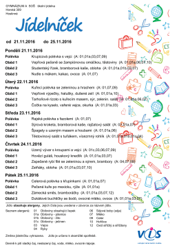 Jídelní lístek 21. 11.