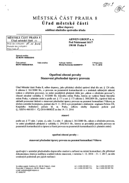 stanoven&iacute; přechodn&eacute; &uacute;pravy provozu na pozemn&iacute;