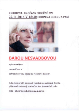 Beseda s Bárou Nesvadbovou