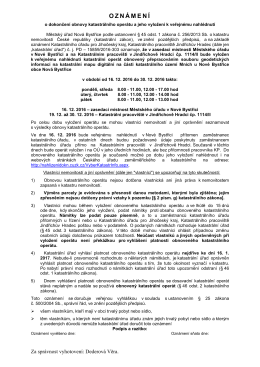 Oznámení o dokončení obnovy katastrálního