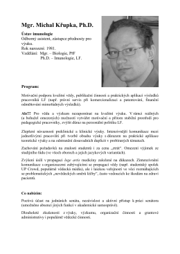 Mgr. Michal Křupka, Ph.D.