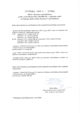 Vývěska OSN 21/2016 - Pronájem nemovitostí v k.ú Rychnov n. Kn.