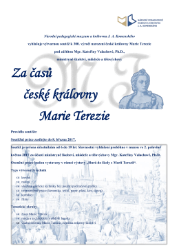 Za časů česk&eacute; kr&aacute;lovny Marie Terezie