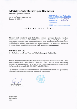 Veřejná vyhláška