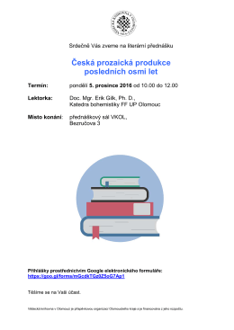 Česká prozaická produkce posledních osmi let