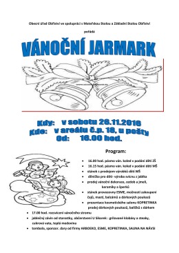 VÁNOČNÍ JARMARK 26. listopadu 2016
