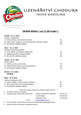 DENN&Iacute; MENU ( od 11,00 hodin )