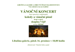 Vánoční koncert - Libušina galerie v Malhostovicích, 16. prosince 2016