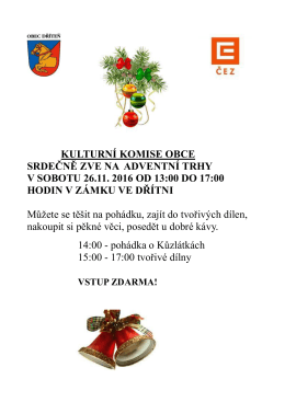 Adventní trhy ve Dřítni na zámku 26.11.2016