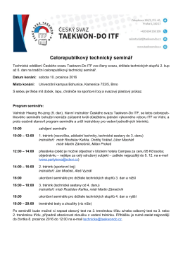 Celorepublikov&yacute; technick&yacute; semin&aacute;ř - Česk&yacute; svaz Taekwon