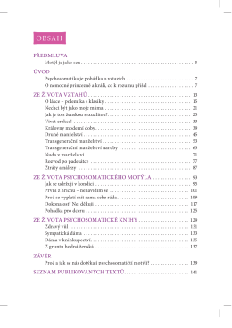 PŘEDMLUVA ÚVOD ZE ŽIVOTA PSYCHOSOMATICKÉHO MOTÝLA