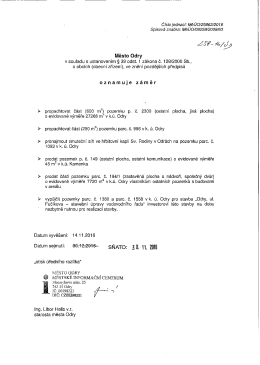 Záměr prodat a propachtovat pozemky