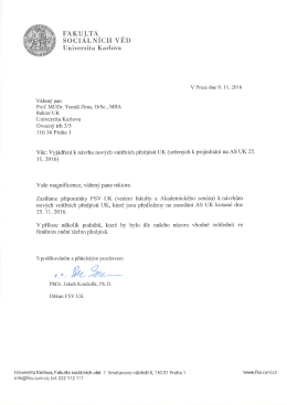 Page 1 FAKULTA ---- SOCIAL NICH VED Univerzita Karlova V