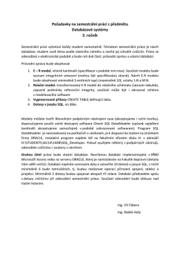 Pokyny pro vypracování semestrální práce