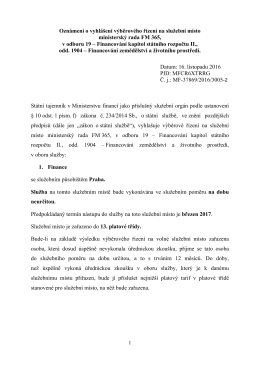 Ministersk&yacute; rada v odboru 19 &ndash; Financov&aacute;n&iacute; kapitol st&aacute;tn&iacute;ho