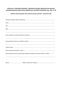 Informace o vlastn&iacute;kovi jednotky / společn&eacute;m z&aacute;stupci