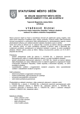 Výběrové řízení - Magistrát města Děčín