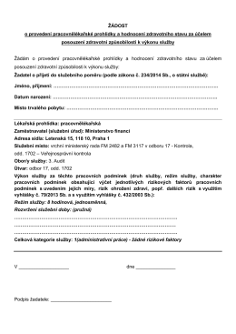 Žádost o pracovnělékařskou prohlídku PDF