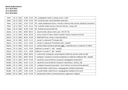 Rozvrh studia Licence C 18.11 2016 Děčín 19.11 2016 Děčín 20.11