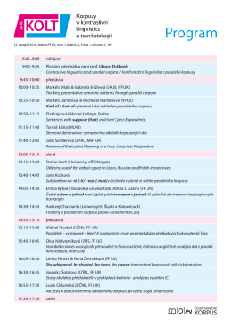 předběžný program kolokvia