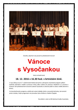 Vánoční koncert Vysočanky