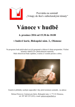 06. 12. 2016 Vánoce v hudbě