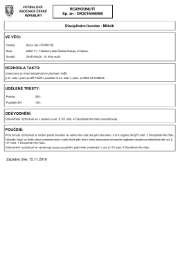 ROZHODNUTÍ Sp. zn.: DR2016098980