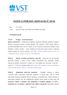 ZÁPIS Z PORADY JEDNATELŮ 20/16