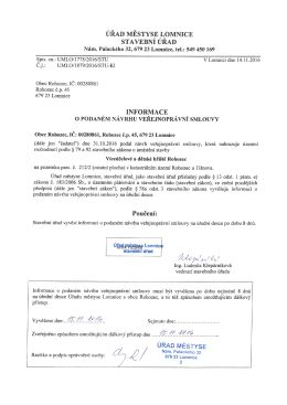 Informace o podan&eacute;m n&aacute;vrhu veřejnopr&aacute;vn&iacute; smlouvy