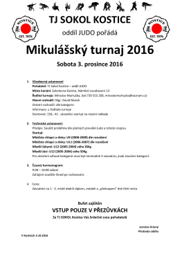 Mikulášský turnaj 2016 Sobota 3. prosince 2016