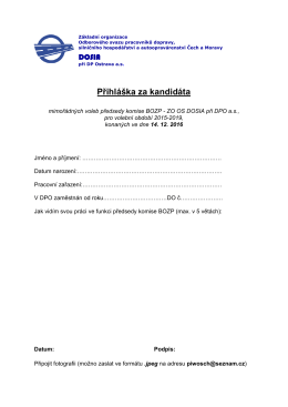 Přihl&aacute;&scaron;ka za kandid&aacute;ta