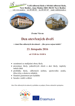 Den otevřen&yacute;ch dveř&iacute; VO&Scaron; a SO&Scaron; Nov&yacute; Bydžov