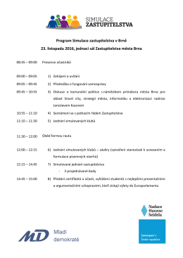 Program Simulace zastupitelstva v Brně 23. listopadu 2016, jednací