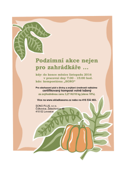 Podzimní akce nejen pro zahrádkáře