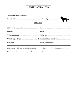 přihl&aacute;&scaron;ka psa