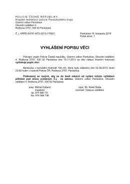 nález stokoruny - Policie České republiky
