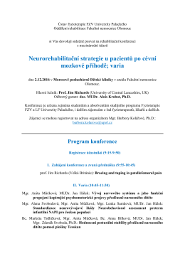 Neurorehabilitační strategie u pacientů po cévní mozkové příhodě