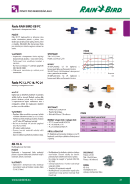 Řada RAIN BIRD XB PC Řada PC-12, PC-18, PC-24 XB