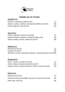 Nabídka dne do 14 hodin Pondělí 14.11