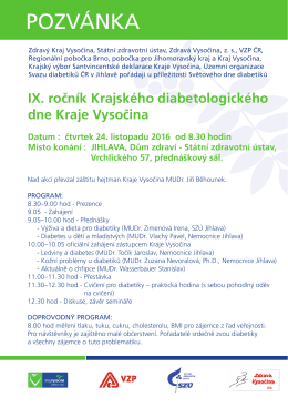 IX. ročník Krajského diabetologického dne Kraje