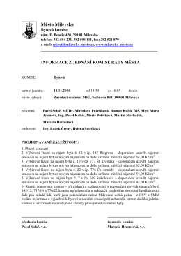 Informace z jedn&aacute;n&iacute; bytov&eacute; komise ze dne 14.11
