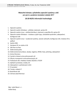 Maturitní témata z předmětu operační systémy a sítě 18-20