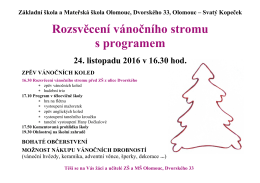 Rozsvěcení vánočního stromu s programem
