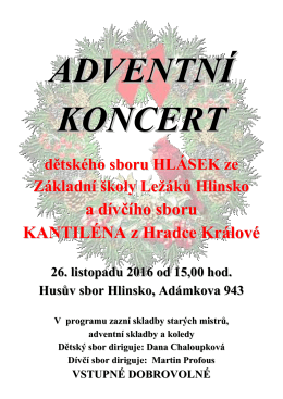 Plakát Hlinsko - Dívčí sbor Kantiléna Hradec Králové