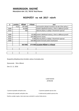 mir-rozpocet-na-rok-2017